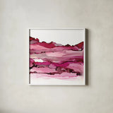 Pinkscape II by Chris Paschke. Shown in a crisp white glass frame for a clean and minimalist style. Available as an archival giclee rolled canvas, fine art paper, or poster print. SKU 66757a.