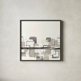 Placid Boxes I by Chris Paschke. Shown in a sleek black glass frame for a contemporary gallery look. Available as an archival giclee rolled canvas, fine art paper, or poster print. SKU 32523a.