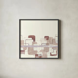 Placid Boxes I Blush by Chris Paschke. Shown in a sleek black glass frame for a contemporary gallery look. Available as an archival giclee rolled canvas, fine art paper, or poster print. SKU 42727a.