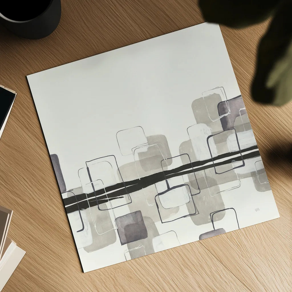 Placid Boxes II by Chris Paschke. Shown as a detailed flat fine art print, highlighting archival giclee quality. Available as an archival giclee rolled canvas, fine art paper, or poster print. SKU 32524a.