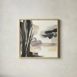 Placid II by Chris Paschke. Shown in a natural wood glass frame for a timeless modern aesthetic. Available as an archival giclee rolled canvas, fine art paper, or poster print. SKU 32526a.