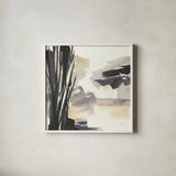 Placid II by Chris Paschke. Shown in a crisp white glass frame for a clean and minimalist style. Available as an archival giclee rolled canvas, fine art paper, or poster print. SKU 32526a.