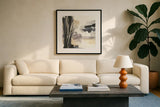 Placid II by Chris Paschke. Displayed in a glass frame with matte in a clean modern living room. Available as an archival giclee rolled canvas, fine art paper, or poster print. SKU 32526a.