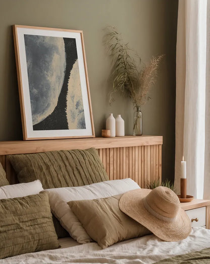 Planetary III by Chris Paschke. shown as a paper print in a natural frame. Available as a archival giclee rolled canvas, fine art paper, or poster print. SKU 83793h.