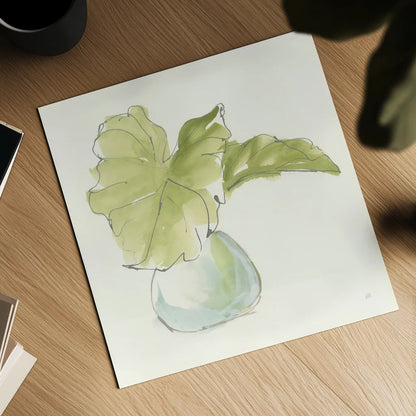 Plant Big Leaf I by Chris Paschke. Shown as a detailed flat fine art print, highlighting archival giclee quality. Available as an archival giclee rolled canvas, fine art paper, or poster print. SKU 55026a.