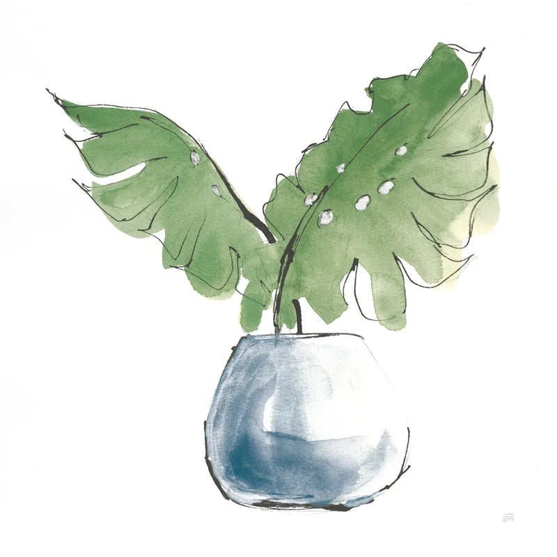 Plant Big Leaf II Dark Green by Chris Paschke. SKU 56347a. Archival Giclee Fine art print for wall decor.