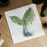 Plant Big Leaf II Dark Green by Chris Paschke. Shown as a detailed flat fine art print, highlighting archival giclee quality. Available as an archival giclee rolled canvas, fine art paper, or poster print. SKU 56347a.