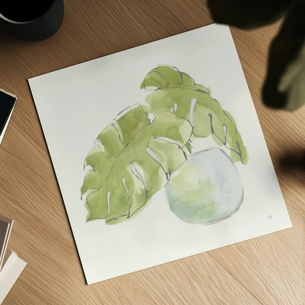 Plant Big Leaf IV by Chris Paschke. Shown as a detailed flat fine art print, highlighting archival giclee quality. Available as an archival giclee rolled canvas, fine art paper, or poster print. SKU 55029a.