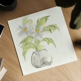 Plant Daisy I by Chris Paschke. Shown as a detailed flat fine art print, highlighting archival giclee quality. Available as an archival giclee rolled canvas, fine art paper, or poster print. SKU 55017a.