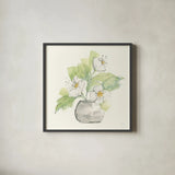 Plant Poppy I by Chris Paschke. Shown in a sleek black glass frame for a contemporary gallery look. Available as an archival giclee rolled canvas, fine art paper, or poster print. SKU 55046a.
