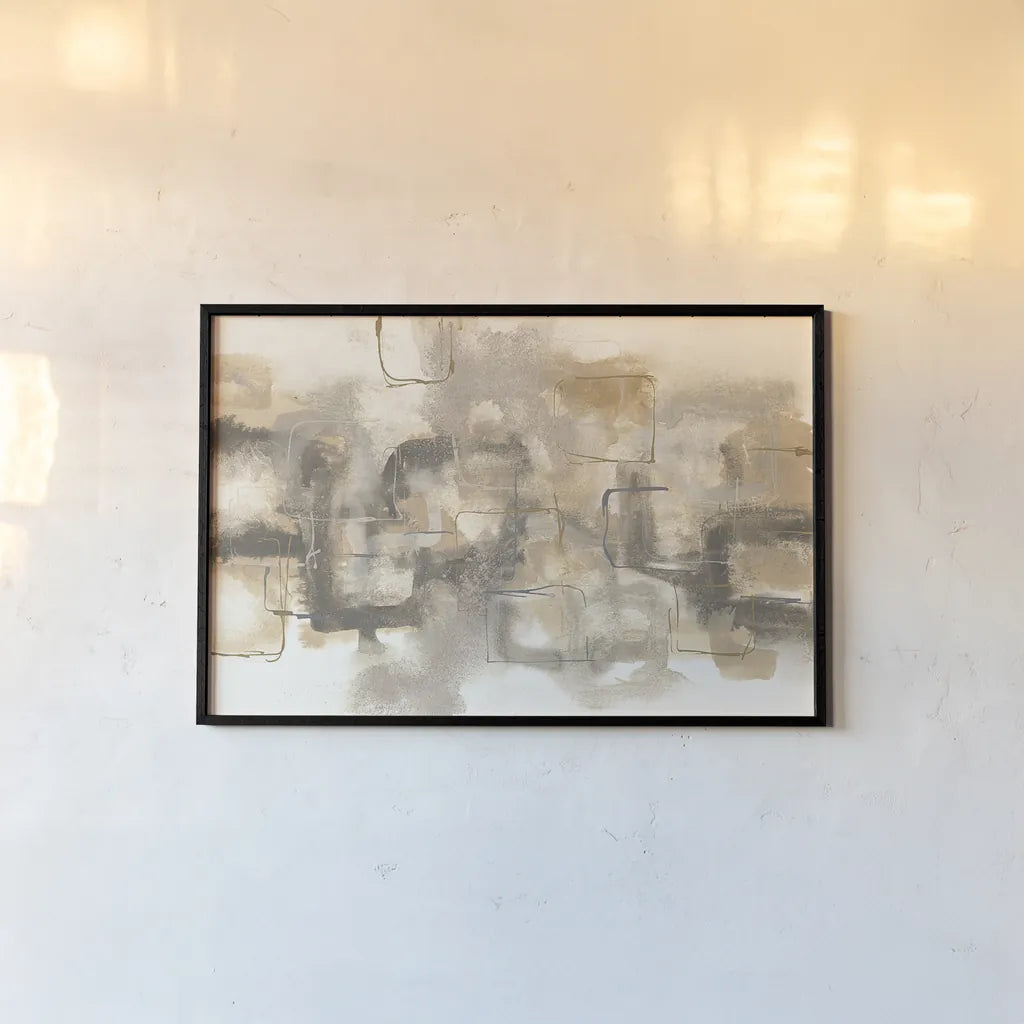 Platinum Neutrals I by Chris Paschke. shown as a paper print in a black flame. Available as a archival giclee rolled canvas, fine art paper, or poster print. SKU 25648i.