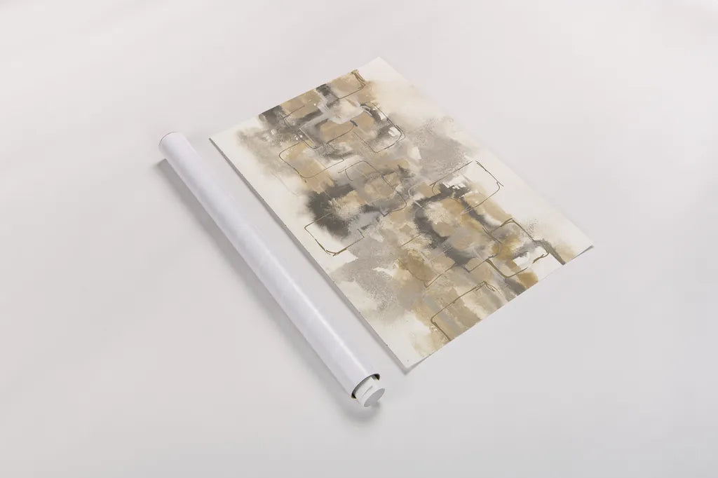 Platinum Neutrals II by Chris Paschke. shown as a rolled paper print. Available as archival giclee rolled canvas, fine art paper, or poster print. SKU 25649i.