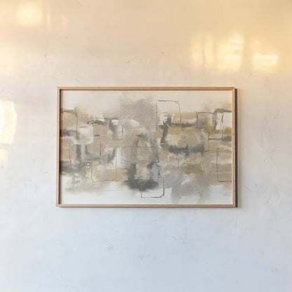 Platinum Neutrals II by Chris Paschke. shown as a paper print in a natural frame. Available as a archival giclee rolled canvas, fine art paper, or poster print. SKU 25649i.