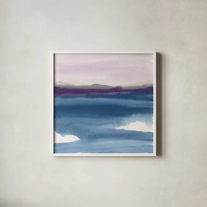 Plum Glow II by Chris Paschke. Shown in a crisp white glass frame for a clean and minimalist style. Available as an archival giclee rolled canvas, fine art paper, or poster print. SKU 24081a.