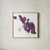 Plum and Gold II by Chris Paschke. Shown in a natural wood glass frame for a timeless modern aesthetic. Available as an archival giclee rolled canvas, fine art paper, or poster print. SKU 91457a.
