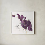 Plum and Gold II by Chris Paschke. Shown in a crisp white glass frame for a clean and minimalist style. Available as an archival giclee rolled canvas, fine art paper, or poster print. SKU 91457a.
