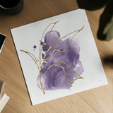 Plum and Gold III by Chris Paschke. Shown as a detailed flat fine art print, highlighting archival giclee quality. Available as an archival giclee rolled canvas, fine art paper, or poster print. SKU 91458a.