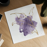Plum and Gold IV by Chris Paschke. Shown as a detailed flat fine art print, highlighting archival giclee quality. Available as an archival giclee rolled canvas, fine art paper, or poster print. SKU 91459a.