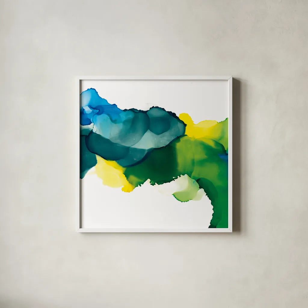 Pod by Chris Paschke. Shown in a crisp white glass frame for a clean and minimalist style. Available as an archival giclee rolled canvas, fine art paper, or poster print. SKU 65434a.