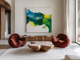 Pod by Chris Paschke. Shown as extra-large giant wall art in a modern living room. Available as an archival giclee rolled canvas, fine art paper, or poster print. SKU 65434a.