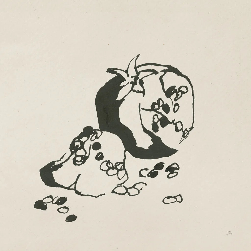 Pomegranate I Cream by Chris Paschke. SKU 84271a. Archival Giclee Fine art print for wall decor.