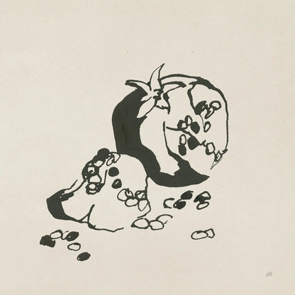 Pomegranate I Cream by Chris Paschke. SKU 84271a. Archival Giclee Fine art print for wall decor.