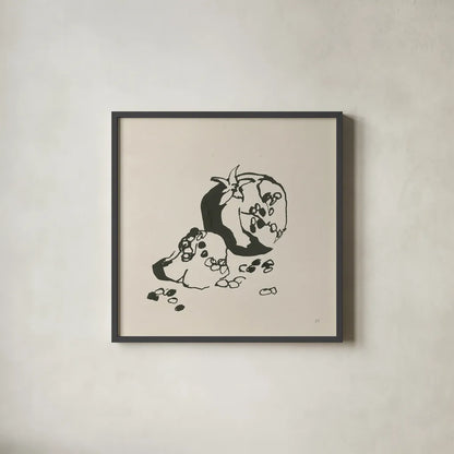 Pomegranate I Cream by Chris Paschke. Shown in a sleek black glass frame for a contemporary gallery look. Available as an archival giclee rolled canvas, fine art paper, or poster print. SKU 84271a.