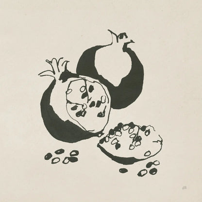 Pomegranate II Cream by Chris Paschke. SKU 84272a. Archival Giclee Fine art print for wall decor.