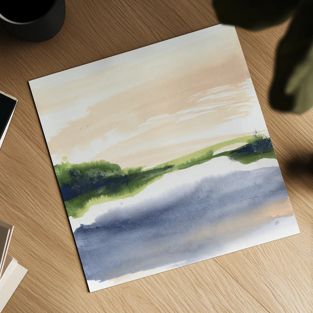 Pond View I by Chris Paschke. Shown as a detailed flat fine art print, highlighting archival giclee quality. Available as an archival giclee rolled canvas, fine art paper, or poster print. SKU 94401a.