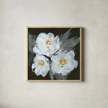 Poppies I by Chris Paschke. Shown in a natural wood glass frame for a timeless modern aesthetic. Available as an archival giclee rolled canvas, fine art paper, or poster print. SKU 80763a.