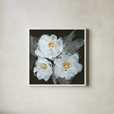 Poppies I by Chris Paschke. Shown in a crisp white glass frame for a clean and minimalist style. Available as an archival giclee rolled canvas, fine art paper, or poster print. SKU 80763a.