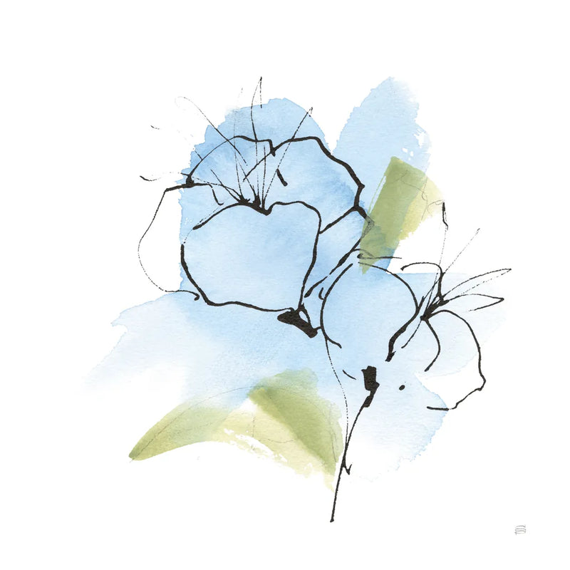 Poppy Blue I by Chris Paschke. SKU 88100a. Archival Giclee Fine art print for wall decor.