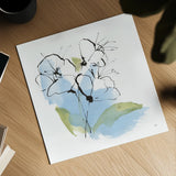 Poppy Blue II by Chris Paschke. Shown as a detailed flat fine art print, highlighting archival giclee quality. Available as an archival giclee rolled canvas, fine art paper, or poster print. SKU 88101a.