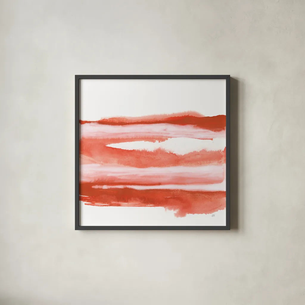 Poppy Field I by Chris Paschke. Shown in a sleek black glass frame for a contemporary gallery look. Available as an archival giclee rolled canvas, fine art paper, or poster print. SKU 81051a.