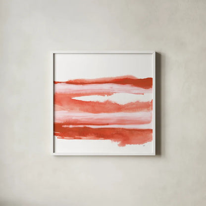 Poppy Field I by Chris Paschke. Shown in a crisp white glass frame for a clean and minimalist style. Available as an archival giclee rolled canvas, fine art paper, or poster print. SKU 81051a.