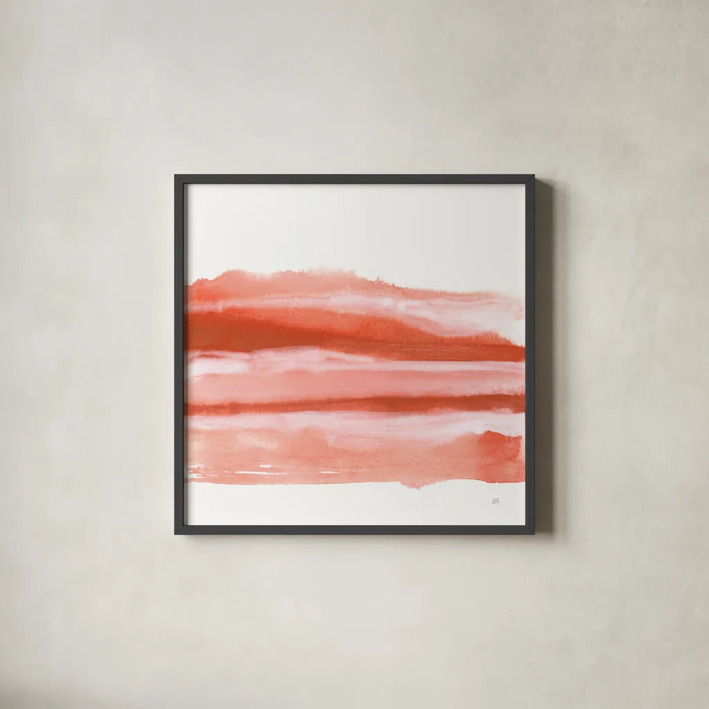 Poppy Field II by Chris Paschke. Shown in a sleek black glass frame for a contemporary gallery look. Available as an archival giclee rolled canvas, fine art paper, or poster print. SKU 81052a.