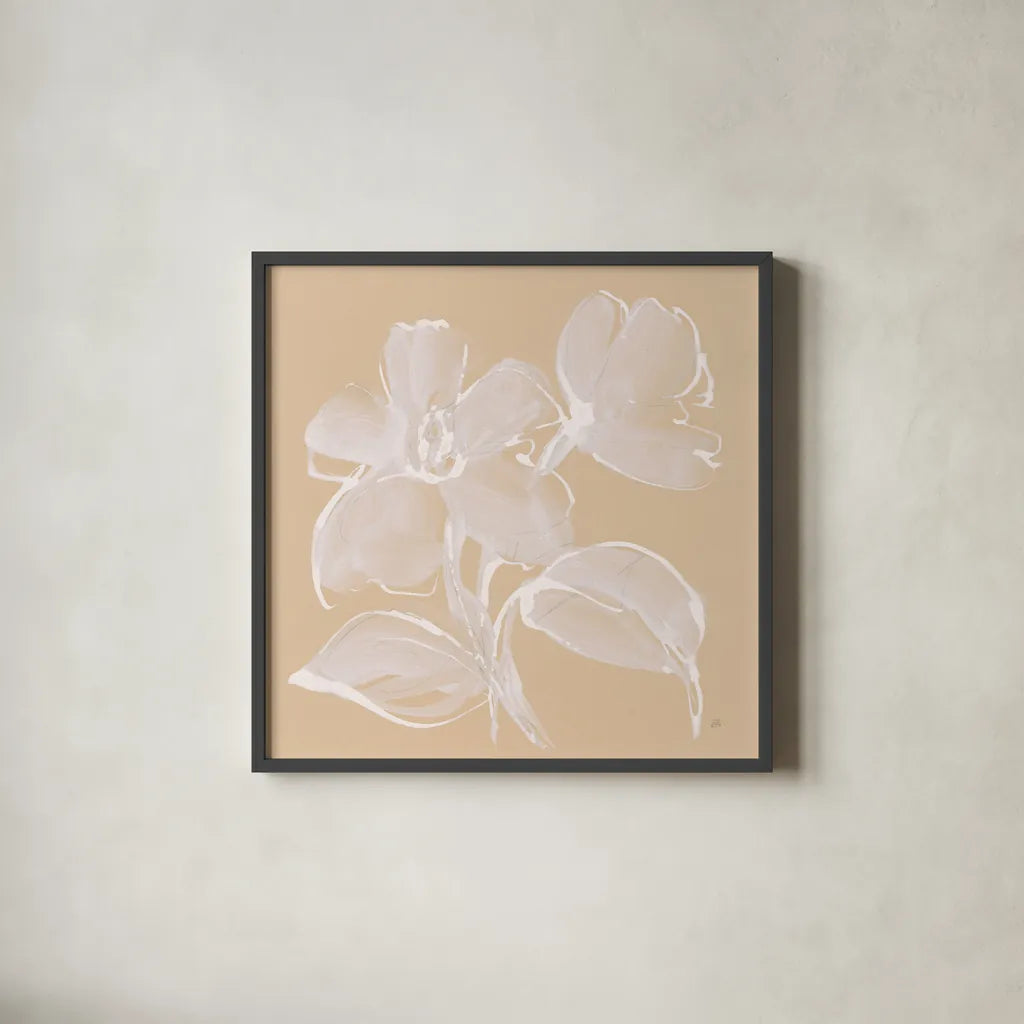 Poppy I by Chris Paschke. Shown in a sleek black glass frame for a contemporary gallery look. Available as an archival giclee rolled canvas, fine art paper, or poster print. SKU 66778a.