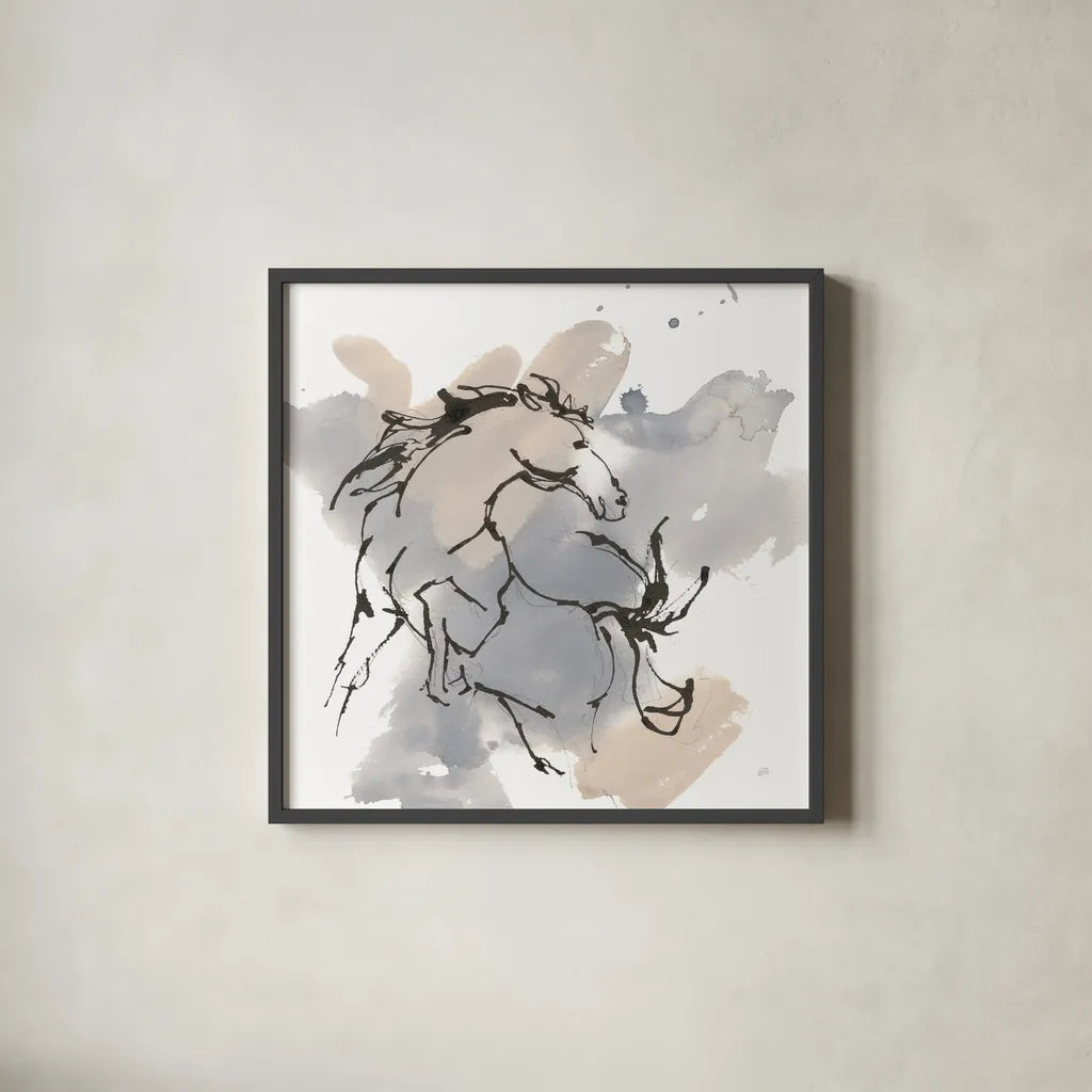 Power Horse I by Chris Paschke. Shown in a sleek black glass frame for a contemporary gallery look. Available as an archival giclee rolled canvas, fine art paper, or poster print. SKU 88090a.