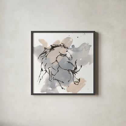 Power Horse I by Chris Paschke. Shown in a sleek black glass frame for a contemporary gallery look. Available as an archival giclee rolled canvas, fine art paper, or poster print. SKU 88090a.