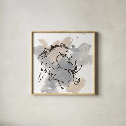 Power Horse I by Chris Paschke. Shown in a natural wood glass frame for a timeless modern aesthetic. Available as an archival giclee rolled canvas, fine art paper, or poster print. SKU 88090a.