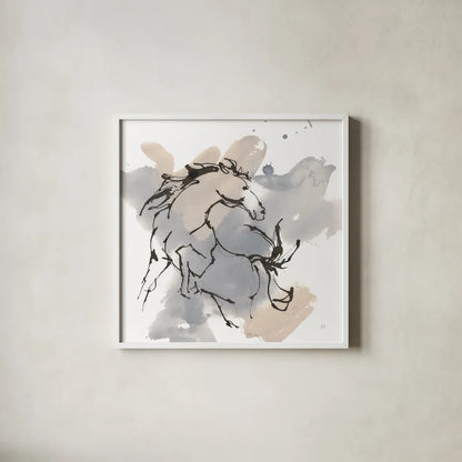 Power Horse I by Chris Paschke. Shown in a crisp white glass frame for a clean and minimalist style. Available as an archival giclee rolled canvas, fine art paper, or poster print. SKU 88090a.