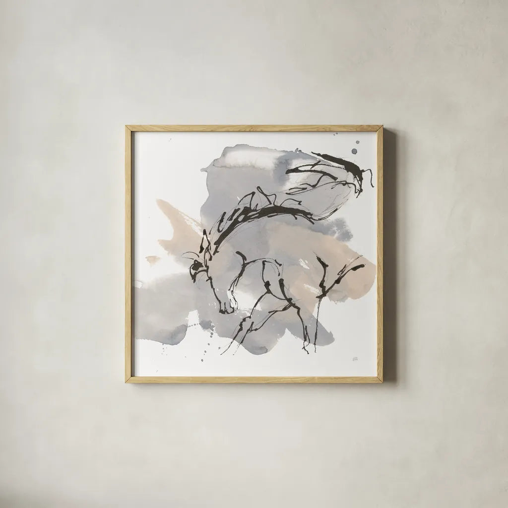 Power Horse II by Chris Paschke. Shown in a natural wood glass frame for a timeless modern aesthetic. Available as an archival giclee rolled canvas, fine art paper, or poster print. SKU 88091a.