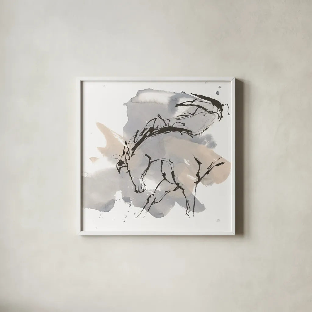 Power Horse II by Chris Paschke. Shown in a crisp white glass frame for a clean and minimalist style. Available as an archival giclee rolled canvas, fine art paper, or poster print. SKU 88091a.