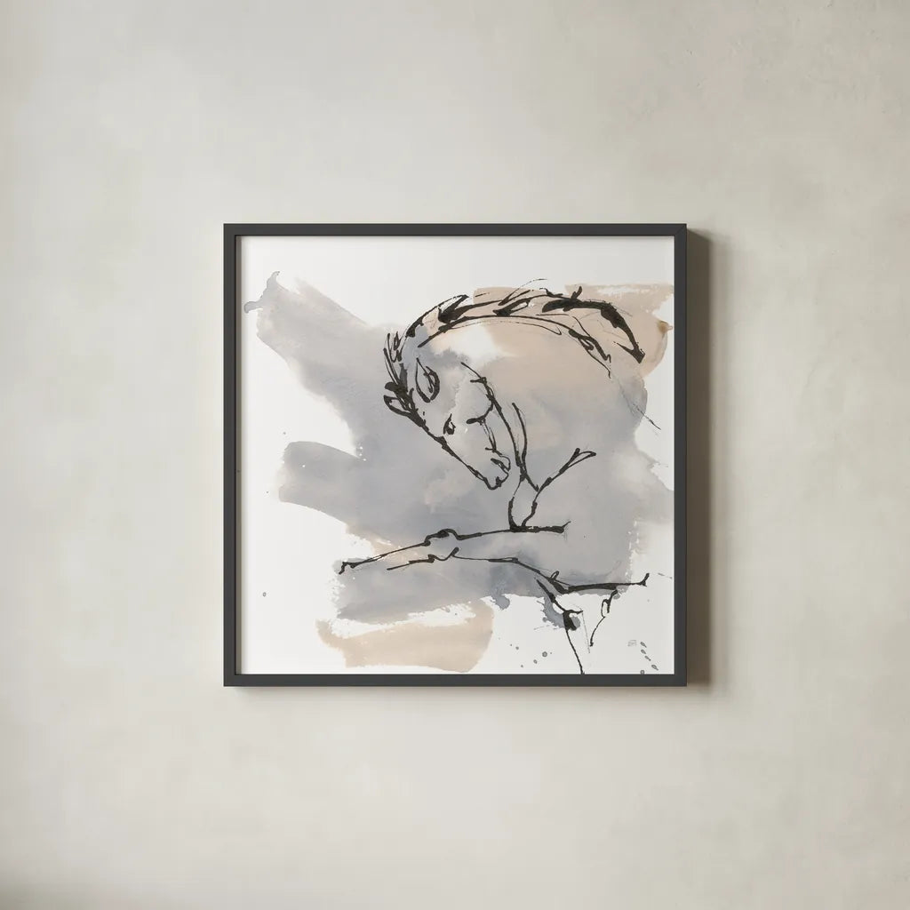 Power Horse IV by Chris Paschke. Shown in a sleek black glass frame for a contemporary gallery look. Available as an archival giclee rolled canvas, fine art paper, or poster print. SKU 88093a.