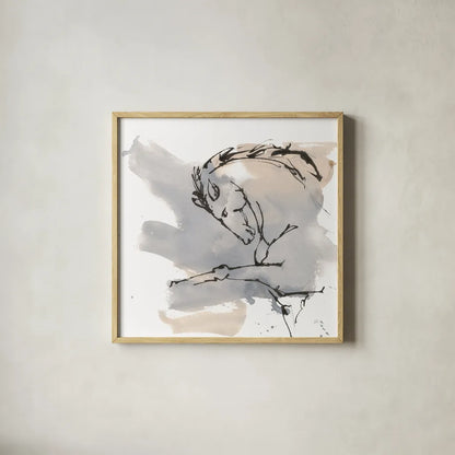 Power Horse IV by Chris Paschke. Shown in a natural wood glass frame for a timeless modern aesthetic. Available as an archival giclee rolled canvas, fine art paper, or poster print. SKU 88093a.