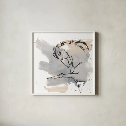 Power Horse IV by Chris Paschke. Shown in a crisp white glass frame for a clean and minimalist style. Available as an archival giclee rolled canvas, fine art paper, or poster print. SKU 88093a.