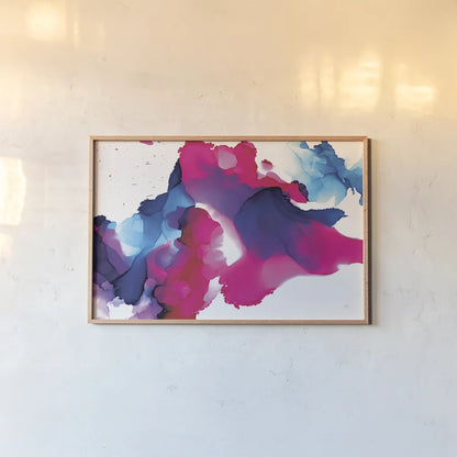 Puddles by Chris Paschke. shown as a paper print in a natural frame. Available as a archival giclee rolled canvas, fine art paper, or poster print. SKU 65433i.