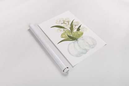 Pumpkin Cotton Bouquet by Chris Paschke. shown as a rolled paper print. Available as archival giclee rolled canvas, fine art paper, or poster print. SKU 81872h.