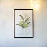 Pumpkin Cotton Bouquet by Chris Paschke. shown as a paper print in a black flame. Available as a archival giclee rolled canvas, fine art paper, or poster print. SKU 81872h.