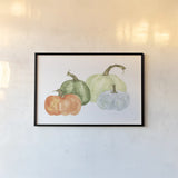 Pumpkin Menagerie II by Chris Paschke. shown as a paper print in a black flame. Available as a archival giclee rolled canvas, fine art paper, or poster print. SKU 81881i.